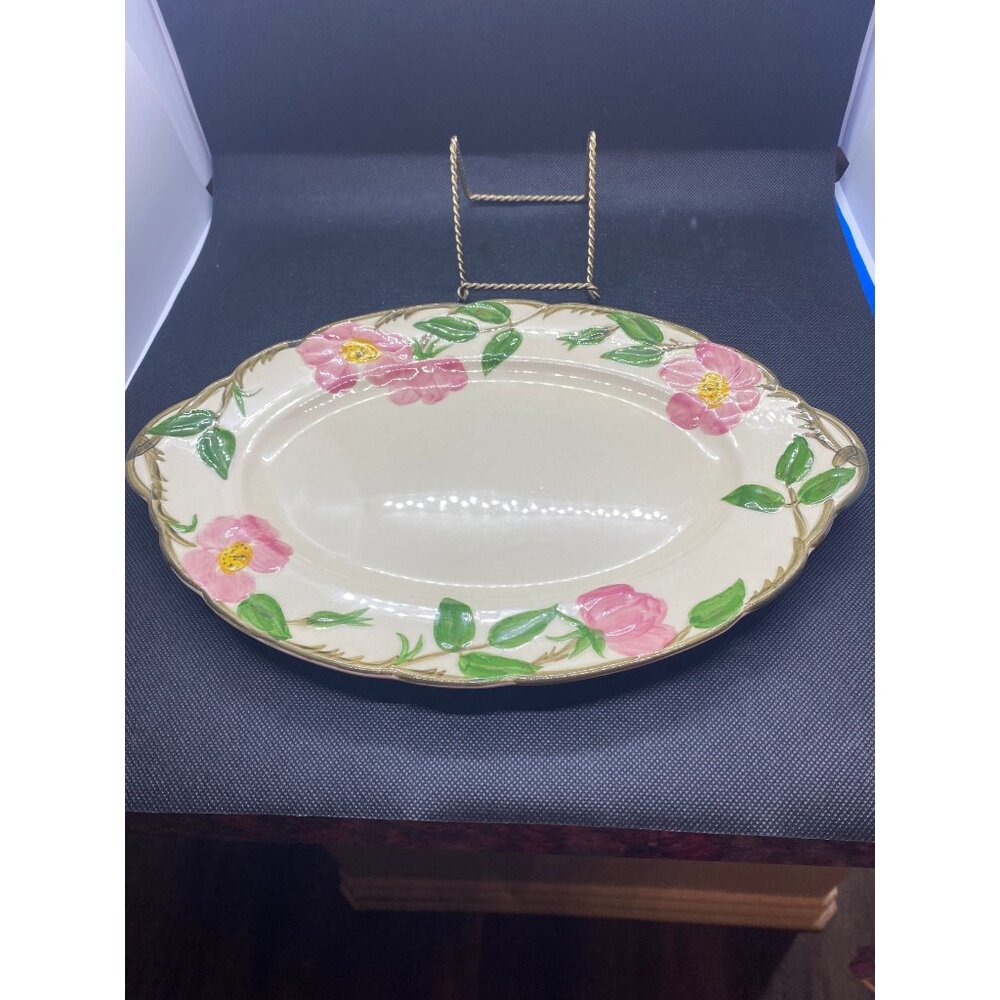 Desert Rose Franciscan Large Platter 8 1/2 x 12 1/2. Has flea bites under handle